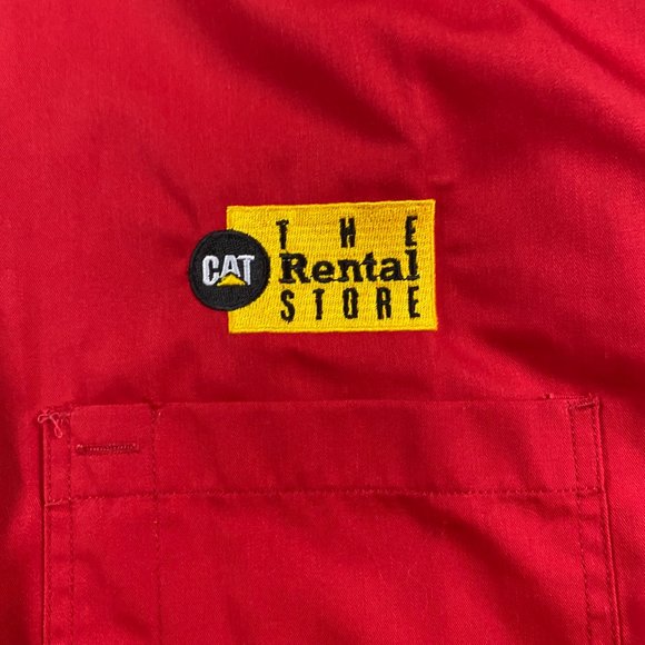NWT Caterpillar CAT The Rental Store Button Down Shirt Mens 2XL Red Cotton XXL - Picture 4 of 13